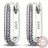 Exquisite Micro Pave Purple Sterling Silver U-Shape Cubic Zirconia Hoop Earrings
